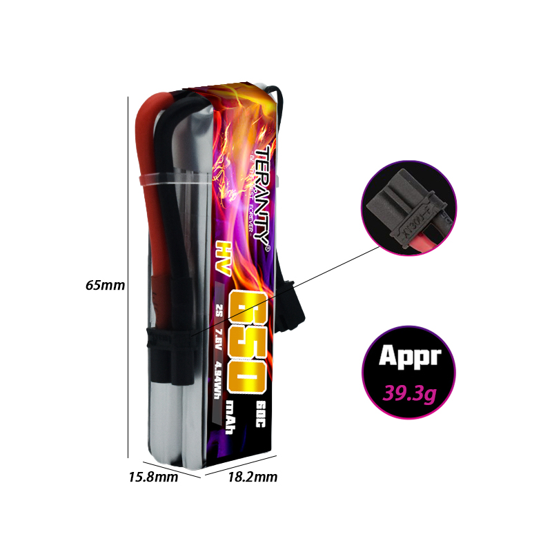 2/4/6/10個入り TERANTY 650mAh 2S  - Drone Kit Racing のレビューと価格