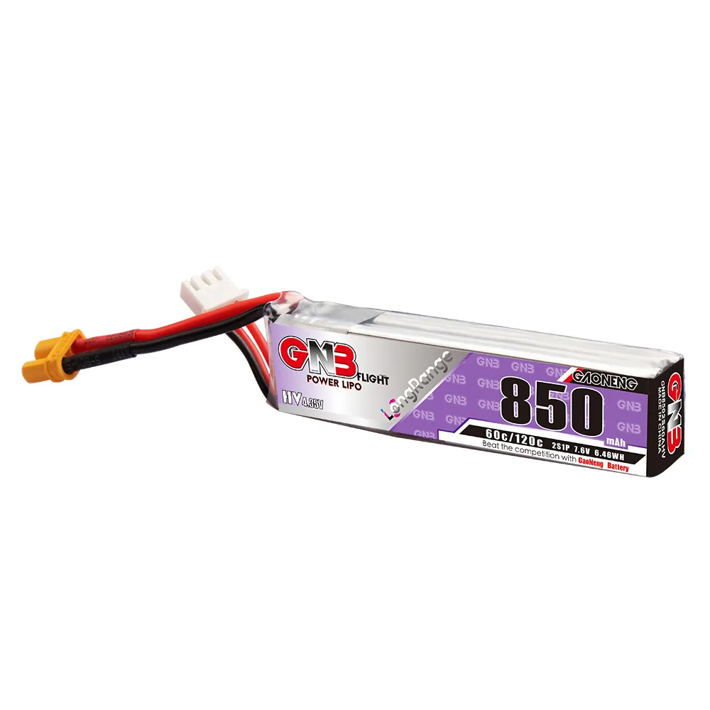 ガオネン GNB リポバッテリー 850mAh 2S 7.6 - Drone Kit Racing のレビューと価格