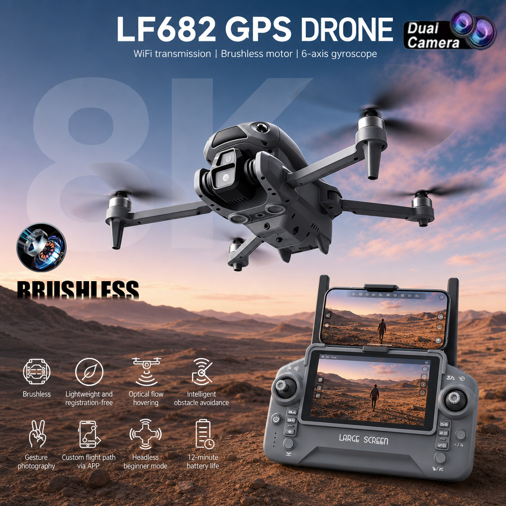 新型LF682ドローン 8KデュアルカメラFPVプロフェッシ - Drone Kit Professional のレビューと価格